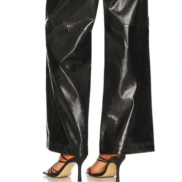 Free People Star Crossed Lovers Straight Vegan Black Pants Size 2 NWOT - Picture 9 of 15
